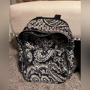 Dark Blue and White Paisley Backpack
